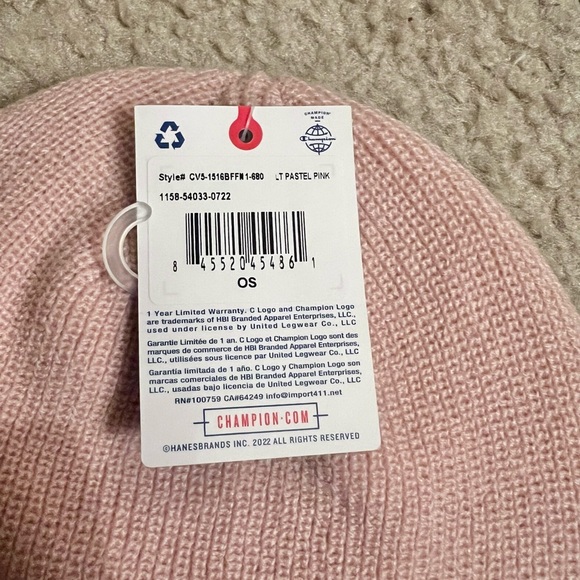 Light Pink Champion Beanie - Picture 2 of 5